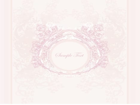 abstract floral frame invitation card