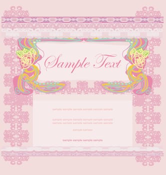 abstract floral frame invitation card