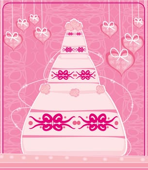 sweet pink wedding cake