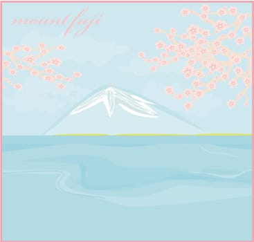 Fuji and morning sunrays landscape