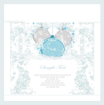 Christmas bauble abstract Framework style card.