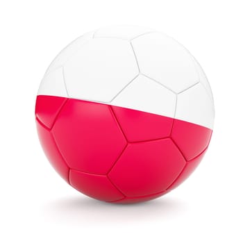 3d rendering of Poland soccer football ball with Polish flag isolated on white background