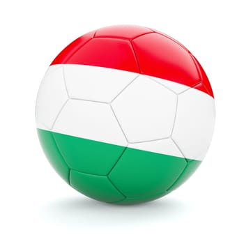 3d rendering of Hungary soccer football ball with Hungarian flag isolated on white background