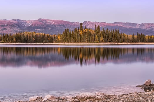 Clear Canadian water of Boya Lake