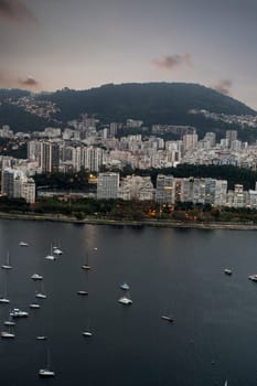 Panoramic view of Rio de Janeiro with playa Vermelha.
