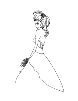 Beautiful bride - doodle illustration