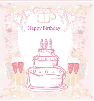 Happy Birthday Card with birthday cake