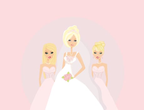 Bride with bridesmaids