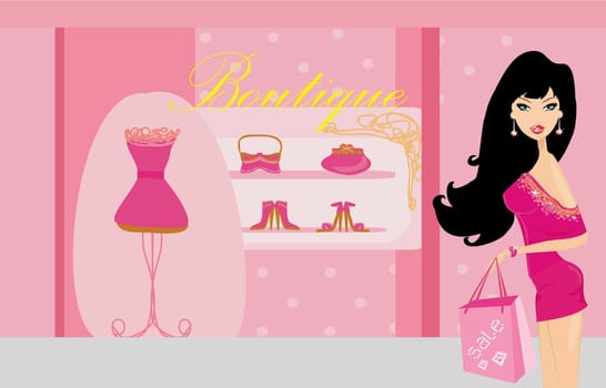 fashion girl on Shopping