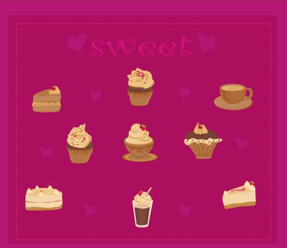 sweet dessert set background
