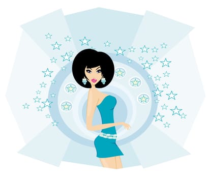 sexy disco girl card