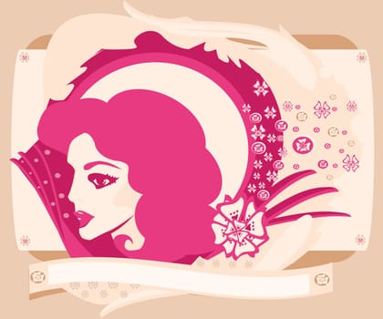 Abstract Beautiful Woman portrait card