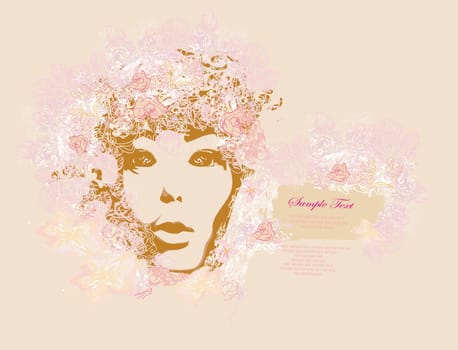 Abstract Beautiful Woman portrait card