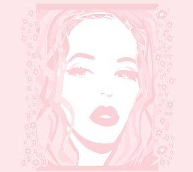 Abstract Beautiful Woman portrait card