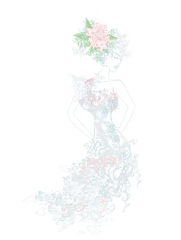 Abstract Beautiful floral Woman