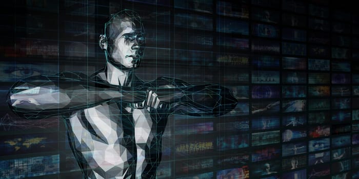 Internet Security Artificial Intelligence Learning System Concept