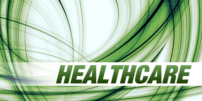 Healthcare Concept on Green Abstract Background