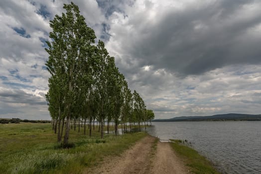 view of the alange reservoir, Badajoz, Extremadura, Spain