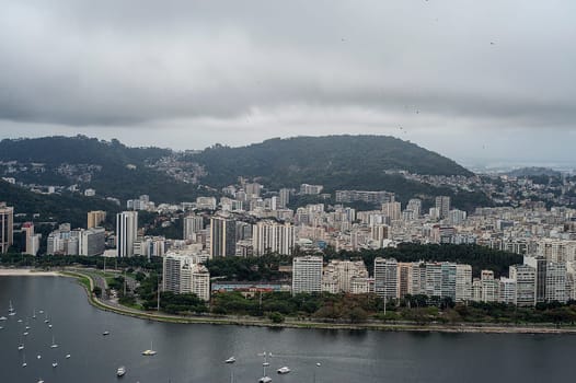 Panoramic view of Rio de Janeiro with playa Vermelha.