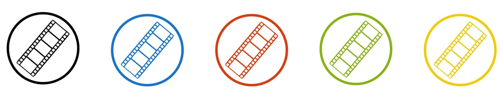 Film Icon - Set of 5 Buttons: Movie