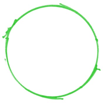 Dirty sketch of hand drawn green pencil circle