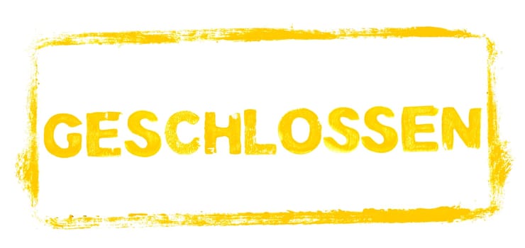 Yellow stencil frame showing Closed