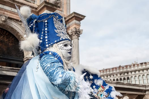 VENICE, ITALY - Febrary 23 2019: The masks of the Venice carnival 2019.................................................