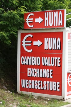 Theme picture - Slovenia,Slovenia,Slovenija - Exchange office at the border crossing Pasjak (Croatia).