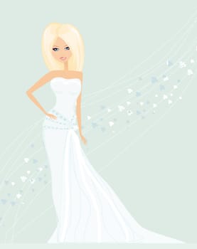 Beautiful blond bride card