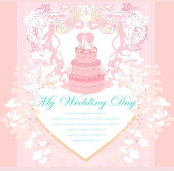 wedding cake card design