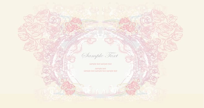 vintage floral frame card