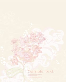 abstract floral invitation card