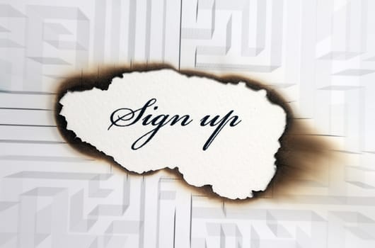 Sign up maze concept