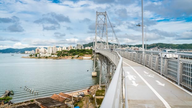 Hercilio Luz Bridge connecting the Island of Santa Catarina and Florianopolis to the mainland Brazil