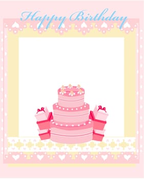 Happy Birthday Card with birthday cake