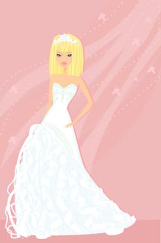Beautiful blond bride card