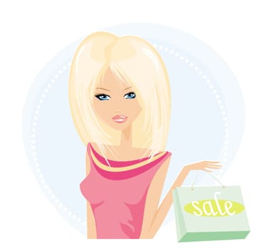 Pretty girl with shopping bag