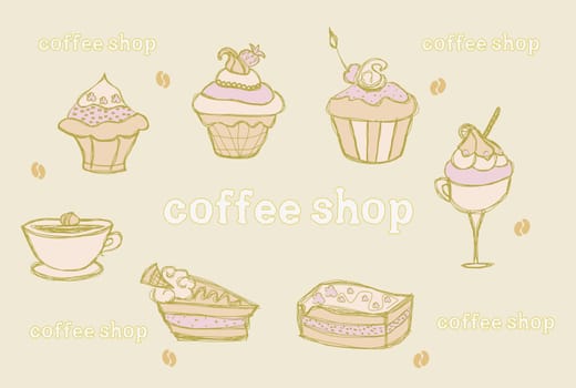 sweet dessert set background