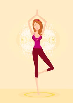 woman in a traditional yoga pose vector illustration