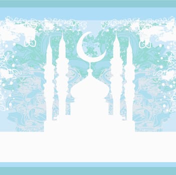 Ramadan background - mosque silhouette vector card