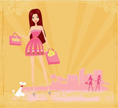 fashion girl on Shopping