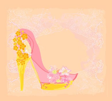 shoes vintage flowers abstarct poster