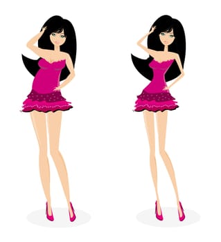 Before after diet - fat and slim girl