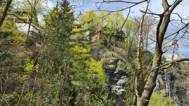 Bastei in the Elbe Sandstone Mountains Saxony Germany..