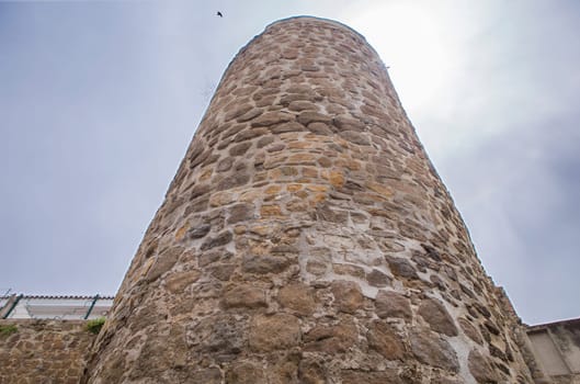 Medieval city wall tower of Plasencia, Caceres, Spain