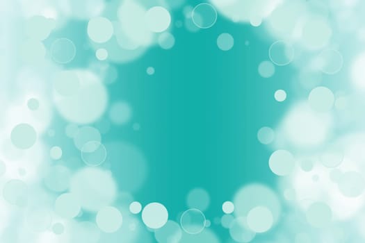 Abstract blurred festive delicate winter christmas or Happy New Year background texture with shiny turquoise blue white circular bokeh lights and space. Beautiful backdrop. Card concept.