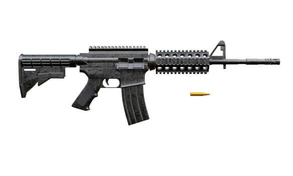 3d render of isolated assault rifle M4 carbine.