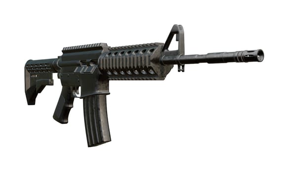 3d render of isolated assault rifle M4 carbine.