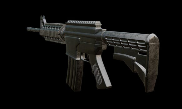 3d render of isolated assault rifle M4 carbine.