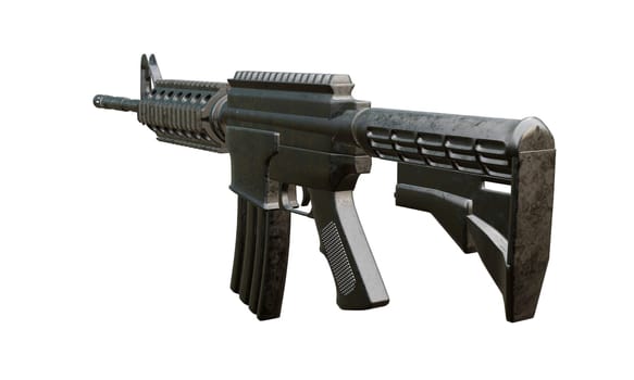 3d render of isolated assault rifle M4 carbine.